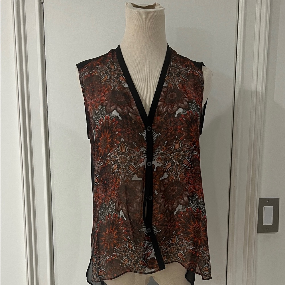 Helmet Lang Sheer Sleeveless Blouse   P